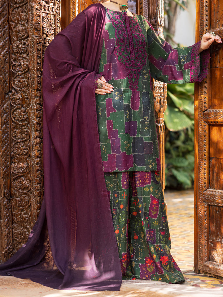 Cotton Dobby Multicolor Stitched Suit - Almirah