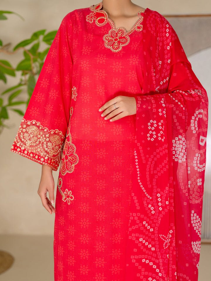 Cotton Pink Stitched Suit - Almirah