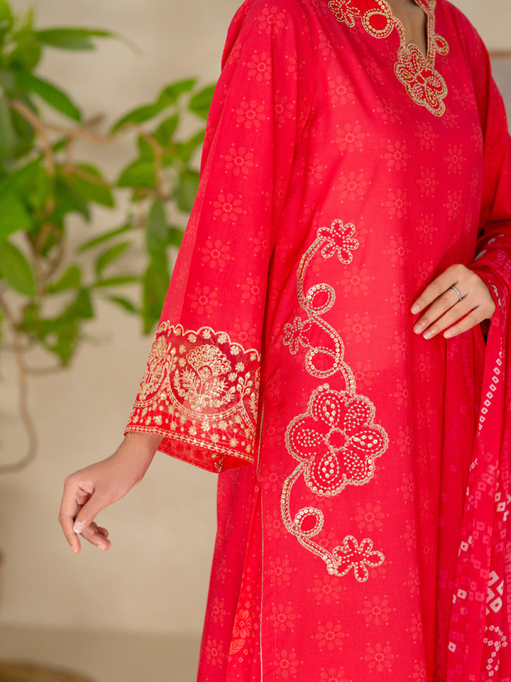 Cotton Pink Stitched Suit - Almirah