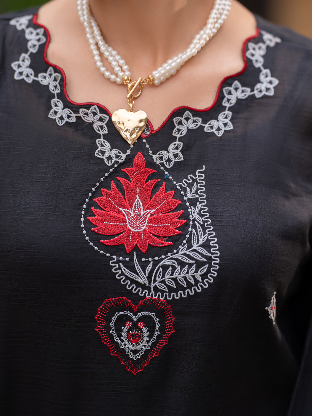 Cotton Black Stitched Suit - Almirah
