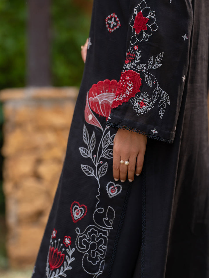 Cotton Black Stitched Suit - Almirah