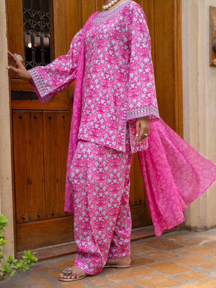 Cotton Pink Stitched Suit - Almirah
