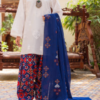 Cotton White Stitched Suit - Almirah