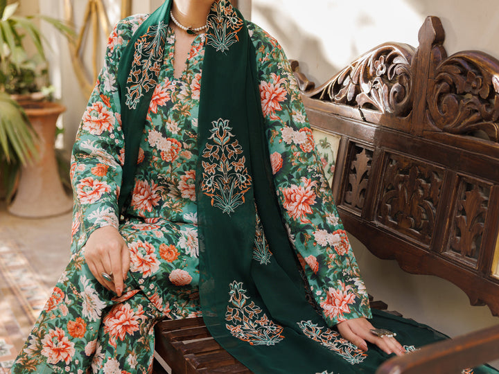 Lawn Green Stitched Suit - Almirah