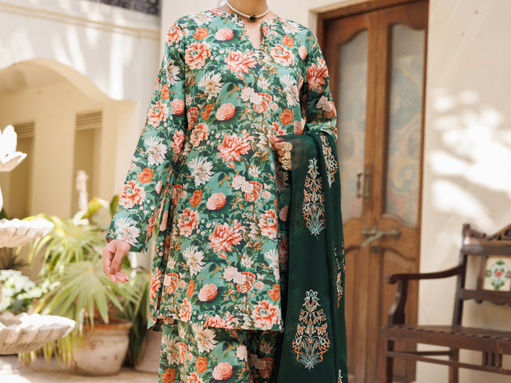 Lawn Green Stitched Suit - Almirah
