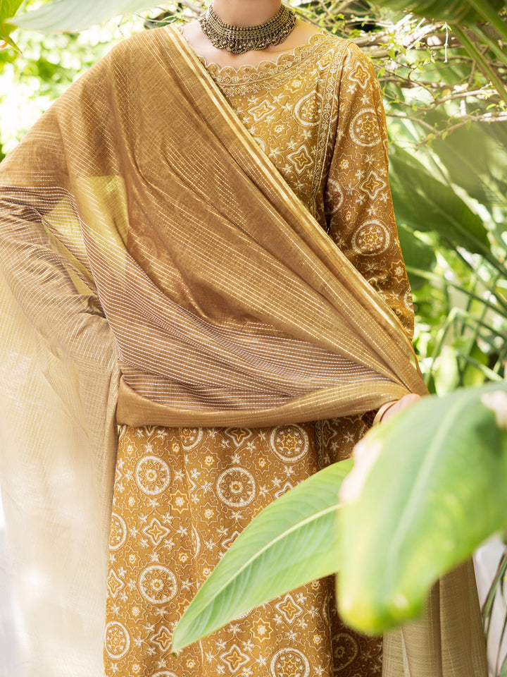 Lawn Brass Stitched Suit - Almirah