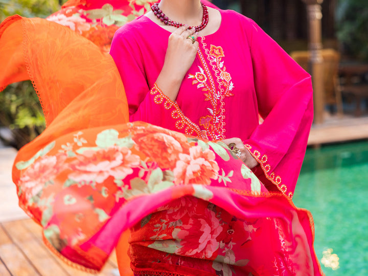 Cotton Pink Stitched Suit - Almirah