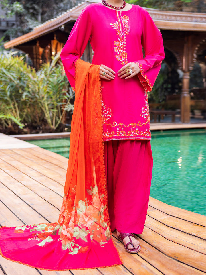 Cotton Pink Stitched Suit - Almirah