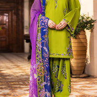 Cotton Parrot Green Stitched Suit - Almirah