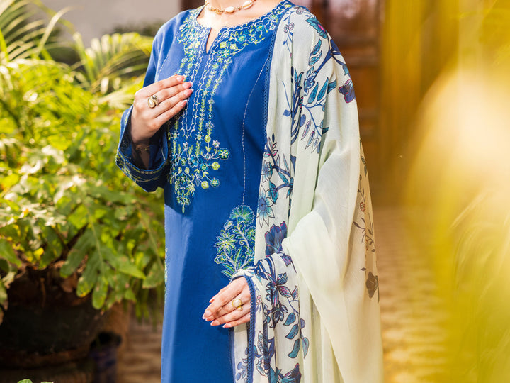 Cotton Blue Stitched Suit - Almirah