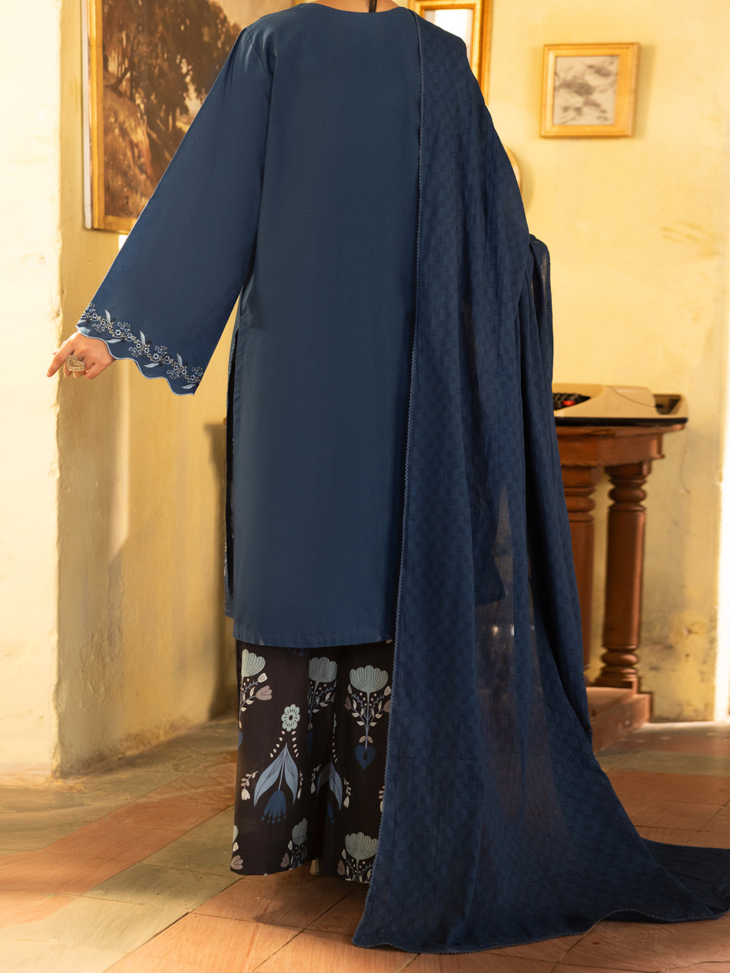 Cotton Blue Stitched Suit - Almirah