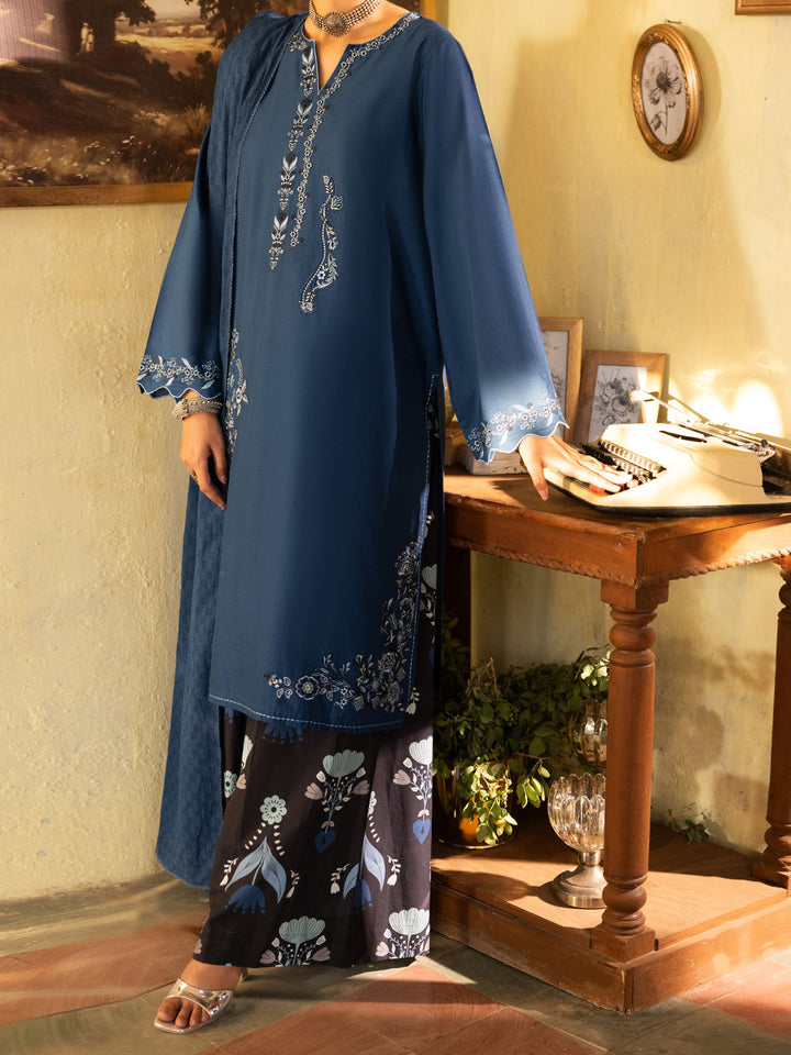 Cotton Blue Stitched Suit - Almirah