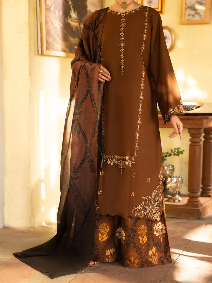 Cotton Brown Stitched Suit - Almirah