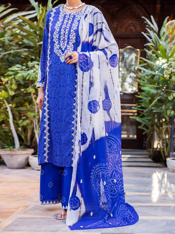 Cotton Blue Stitched Suit - Almirah