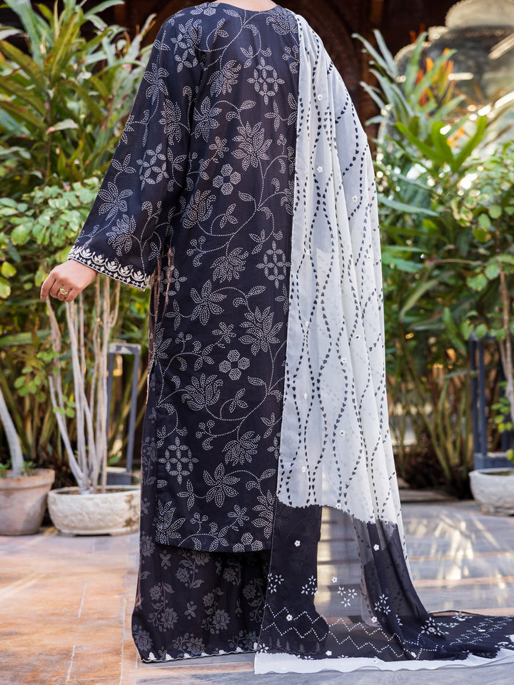 Cotton Black Stitched Suit - Almirah