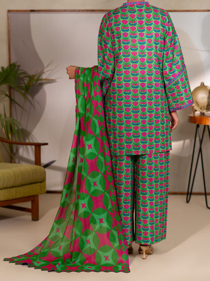 Cotton Green Unstitched Suit - Almirah