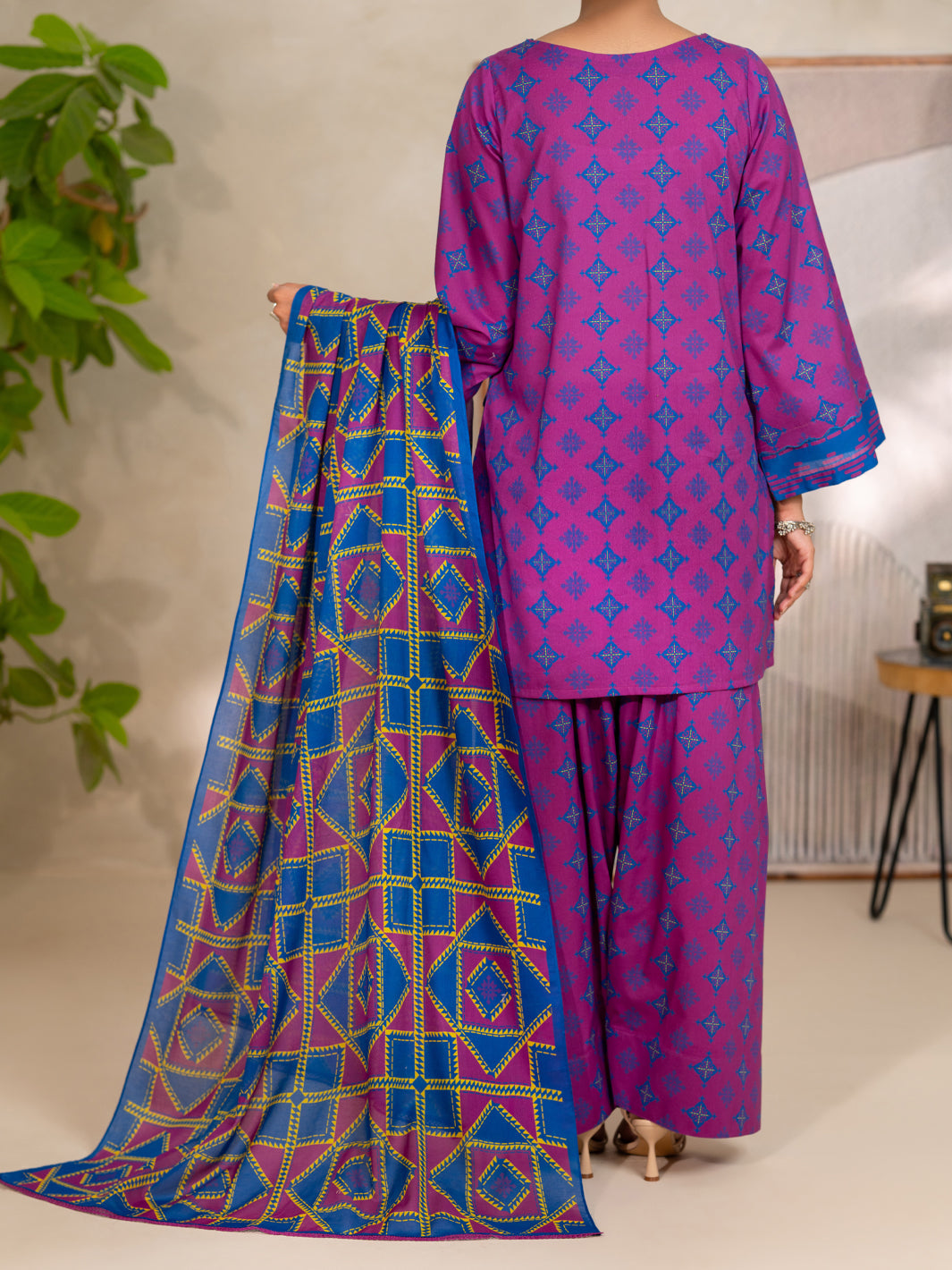 Cotton Purple Unstitched Suit - Almirah