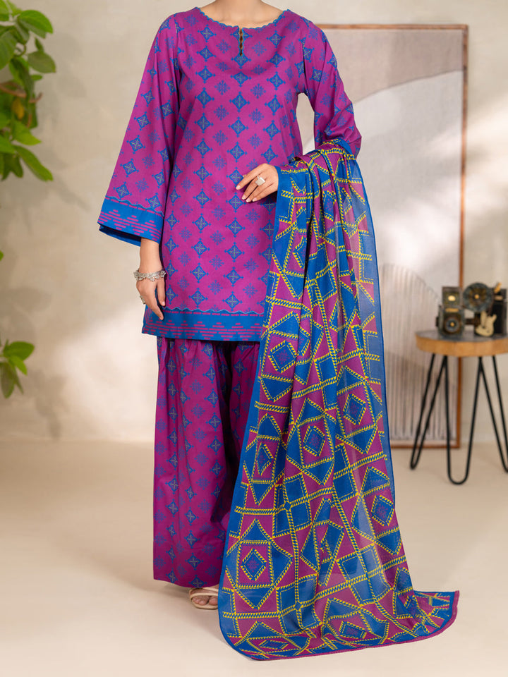 Cotton Purple Unstitched Suit - Almirah