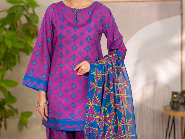 Cotton Purple Unstitched Suit - Almirah