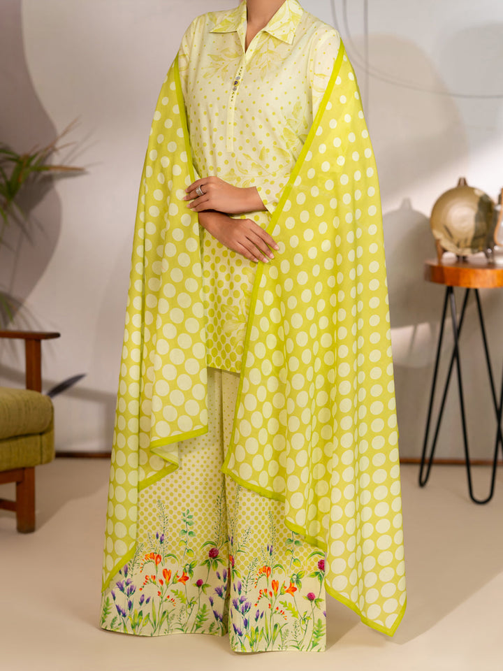 Cotton Yellow Unstitched Suit - Almirah