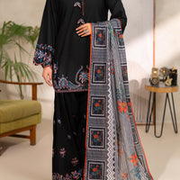Cotton Black Unstitched Suit - Almirah