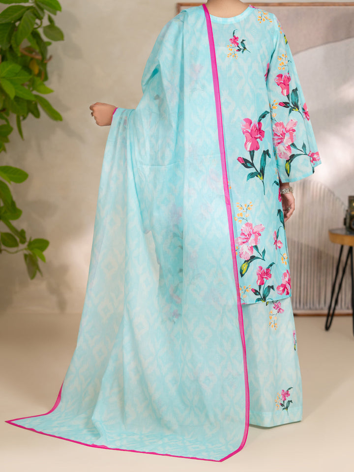 Cotton Sky Blue Unstitched Suit - Almirah