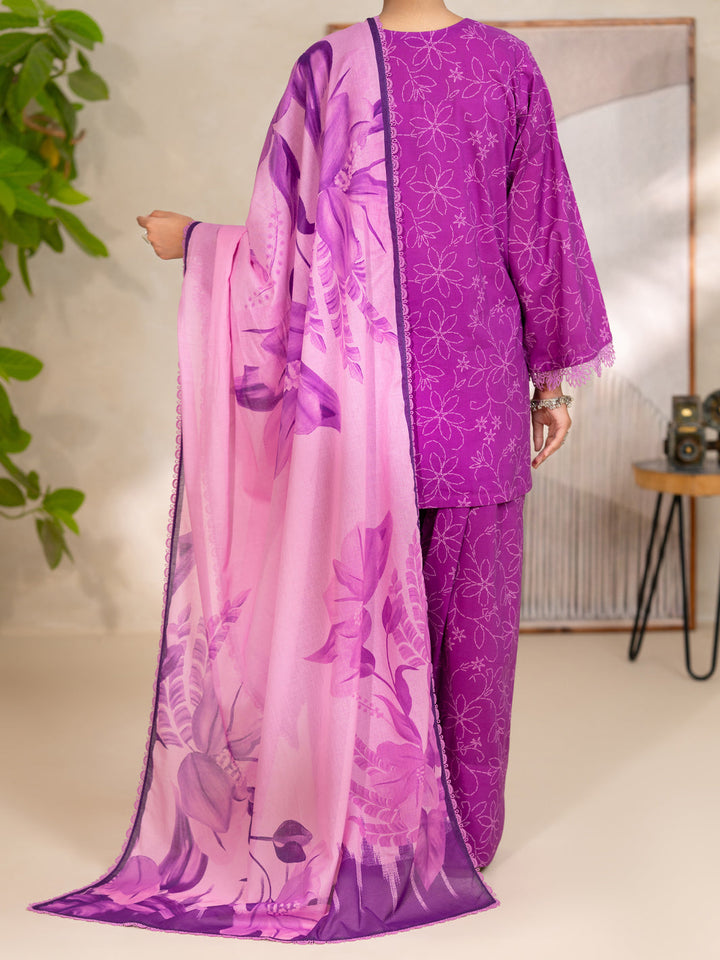 Cotton Purple Unstitched Suit - Almirah