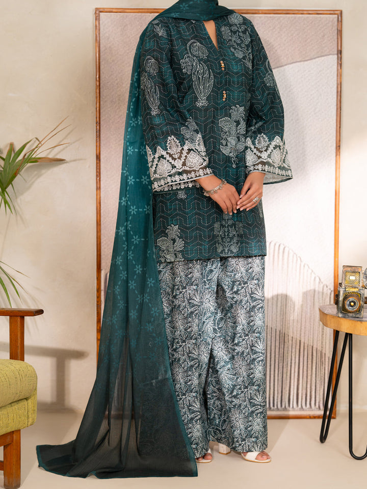 Cambric Green Unstitched Suit - Almirah