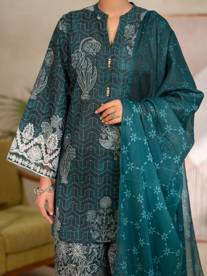 Cambric Green Unstitched Suit - Almirah