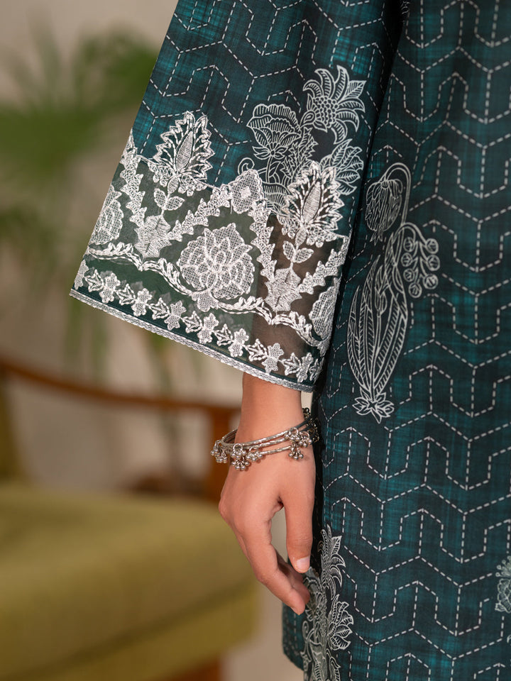 Cambric Green Unstitched Suit - Almirah