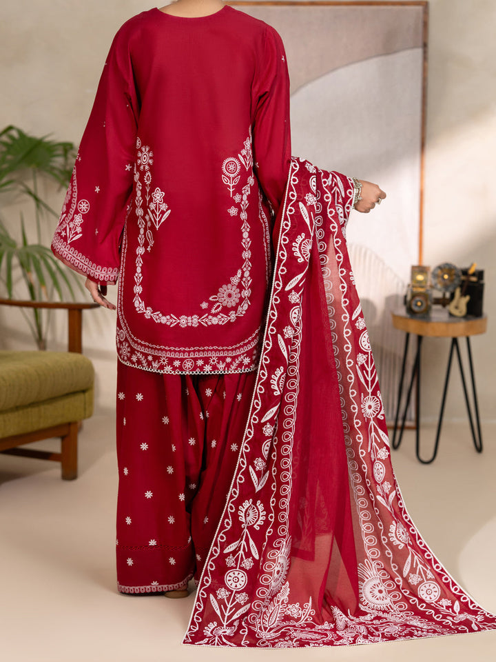 Cotton Maroon Unstitched Suit - Almirah