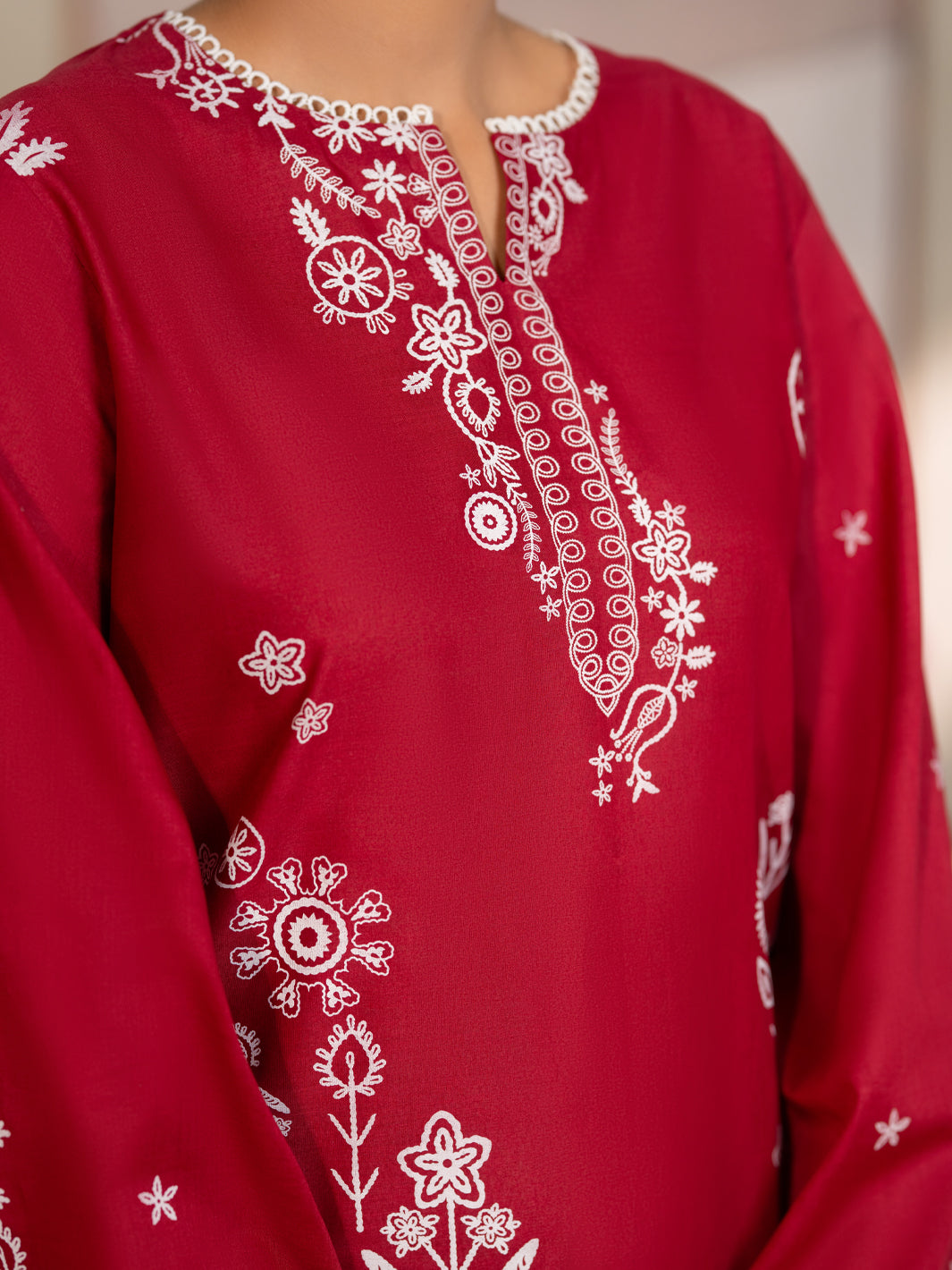 Cotton Maroon Unstitched Suit - Almirah