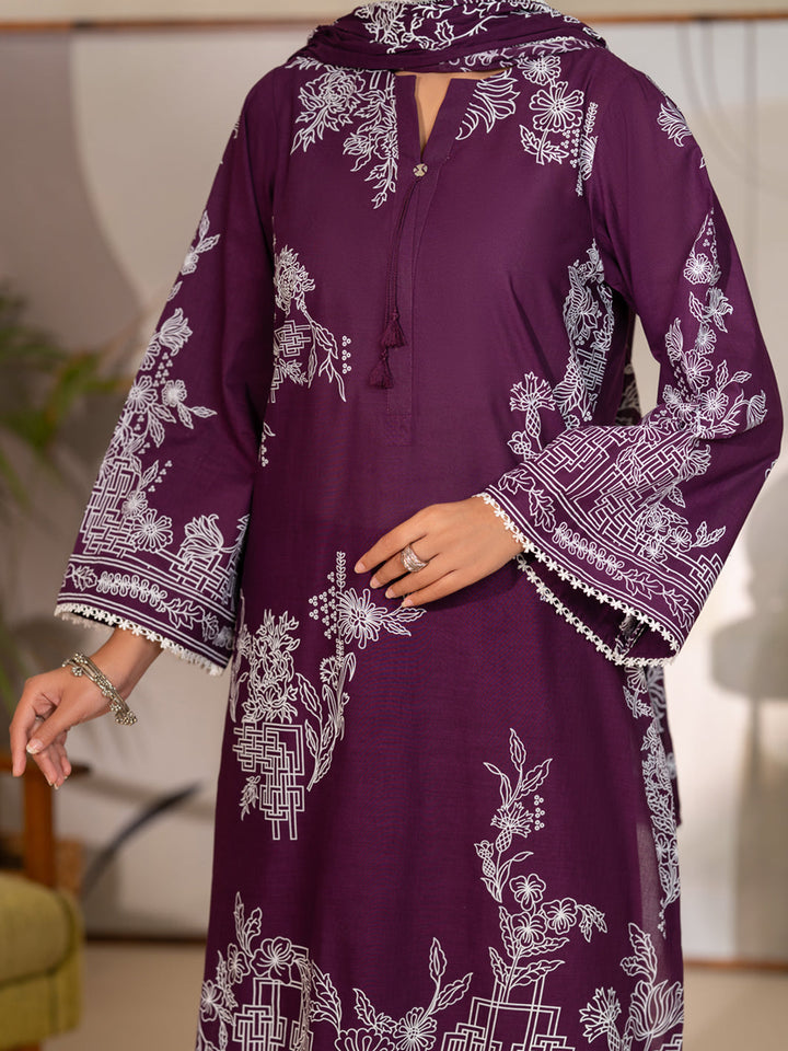 Cotton Purple Unstitched Suit - Almirah