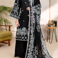 Cotton Black Unstitched Suit - Almirah