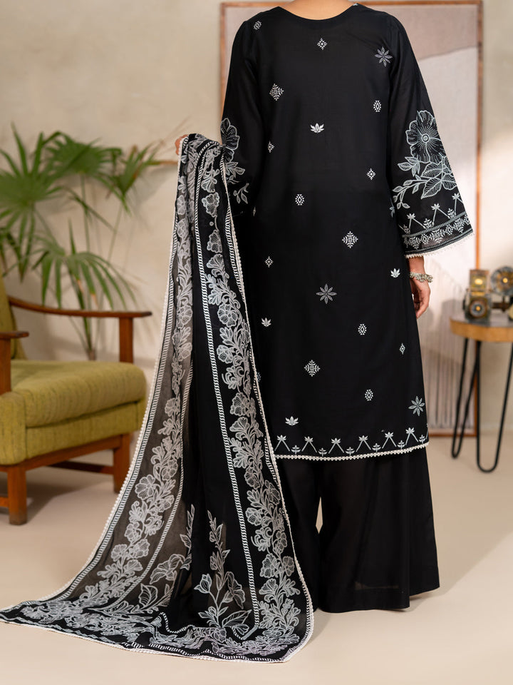 Cotton Black Unstitched Suit - Almirah
