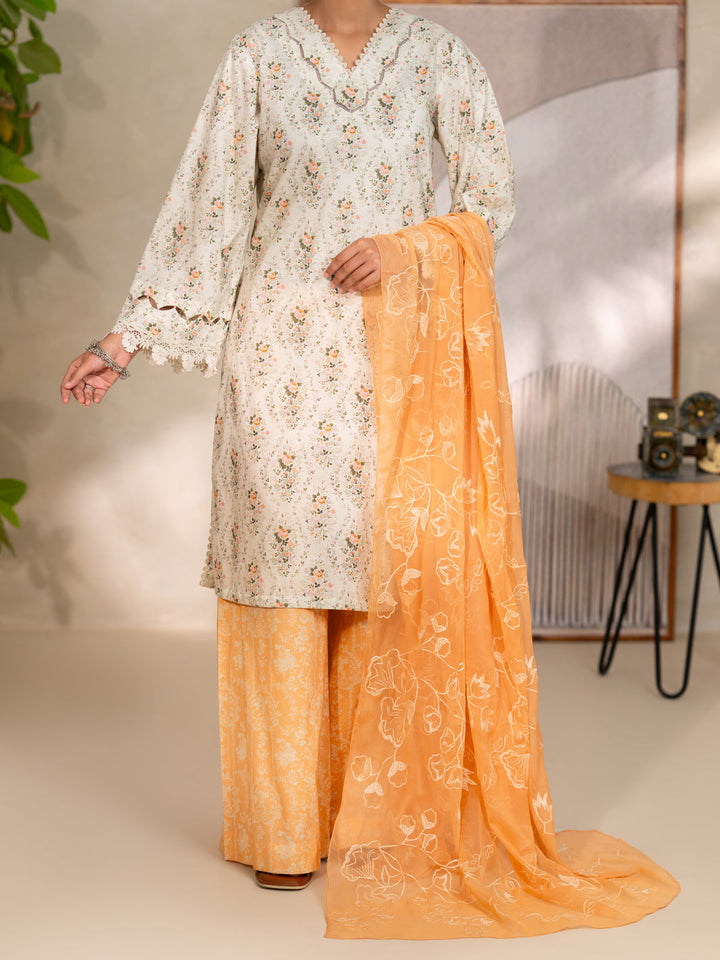 Cotton Dobby Off White Unstitched Suit - Almirah