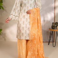 Cotton Dobby Off White Unstitched Suit - Almirah