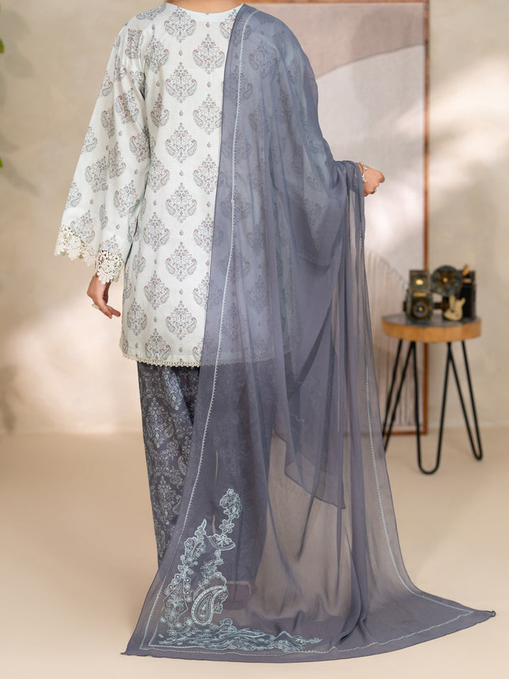Cotton Dobby Light Grey Unstitched Suit - Almirah
