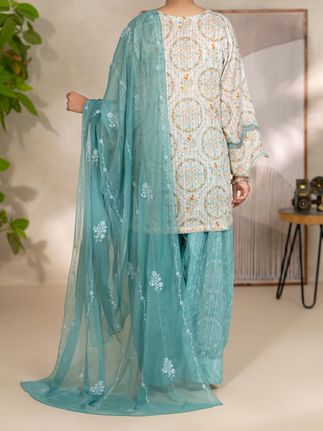 Cotton Lino Ivory Unstitched Suit - Almirah