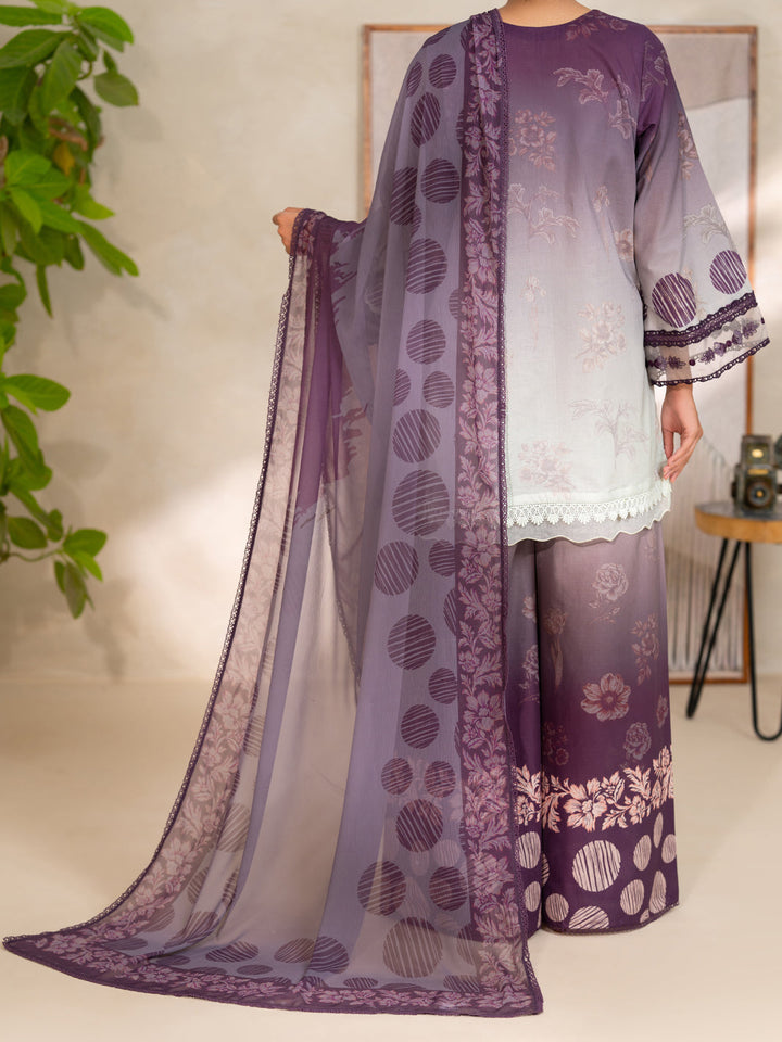 Lawn Plum Unstitched Suit - Almirah