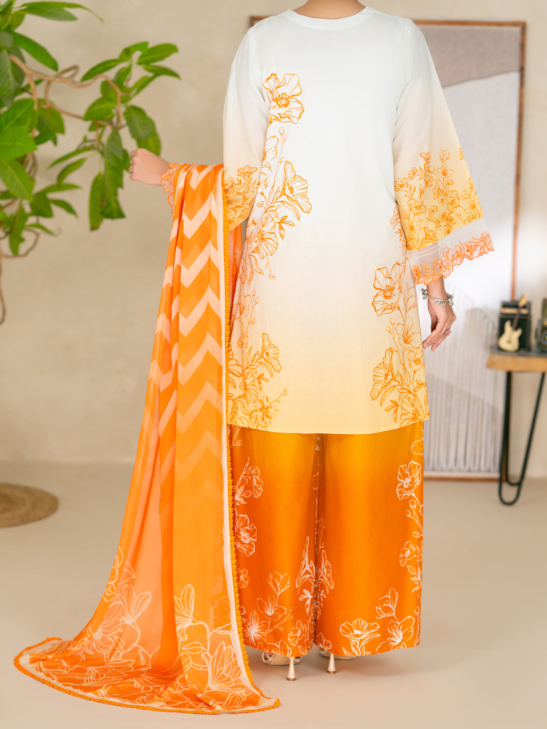 Cotton Mustard Unstitched Suit - Almirah