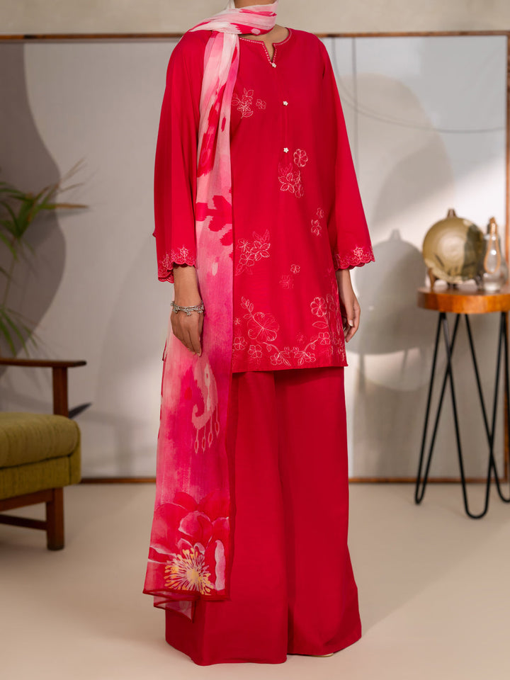 Dyed Lawn Pink Unstitched Suit - Almirah
