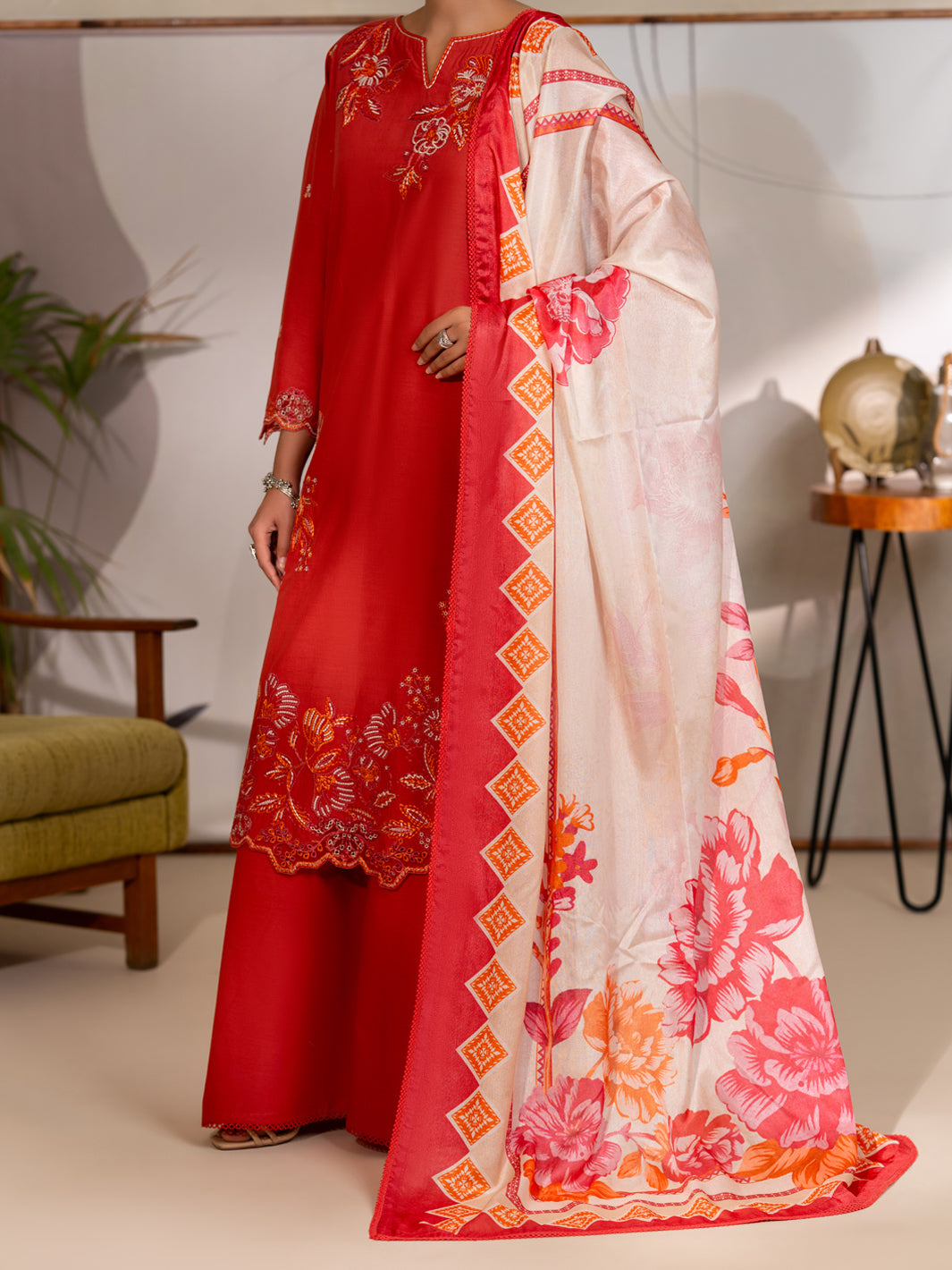Dyed Lawn Pink Unstitched Suit - Almirah