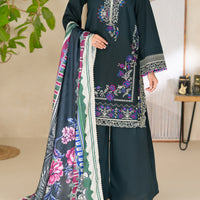 Dyed Lawn Black Unstitched Suit - Almirah