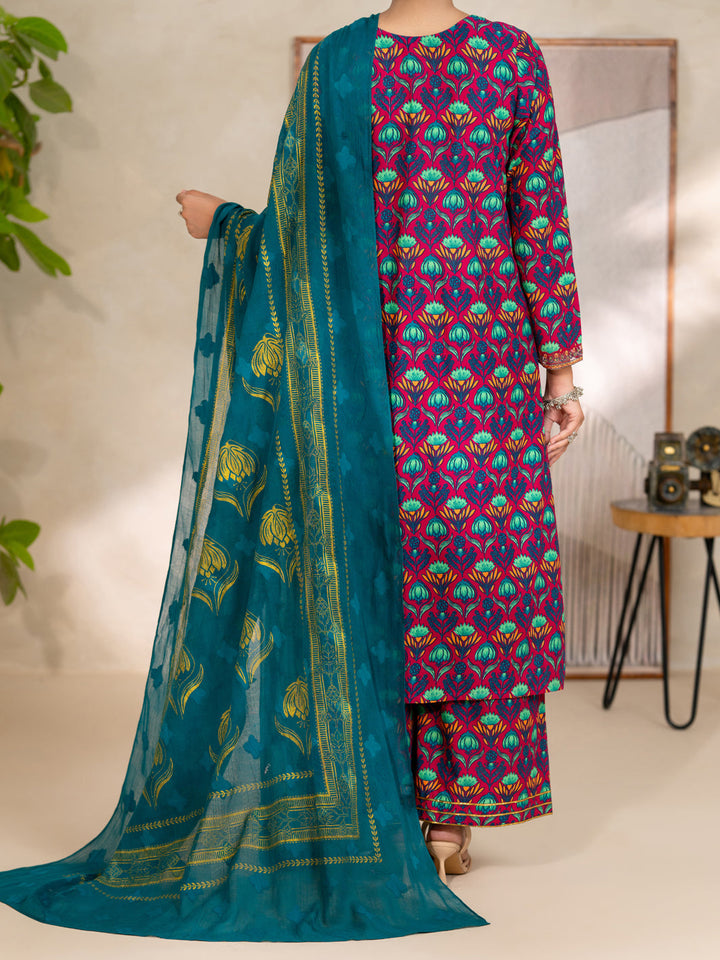 Cotton Lawn Pink Unstitched Suit - Almirah