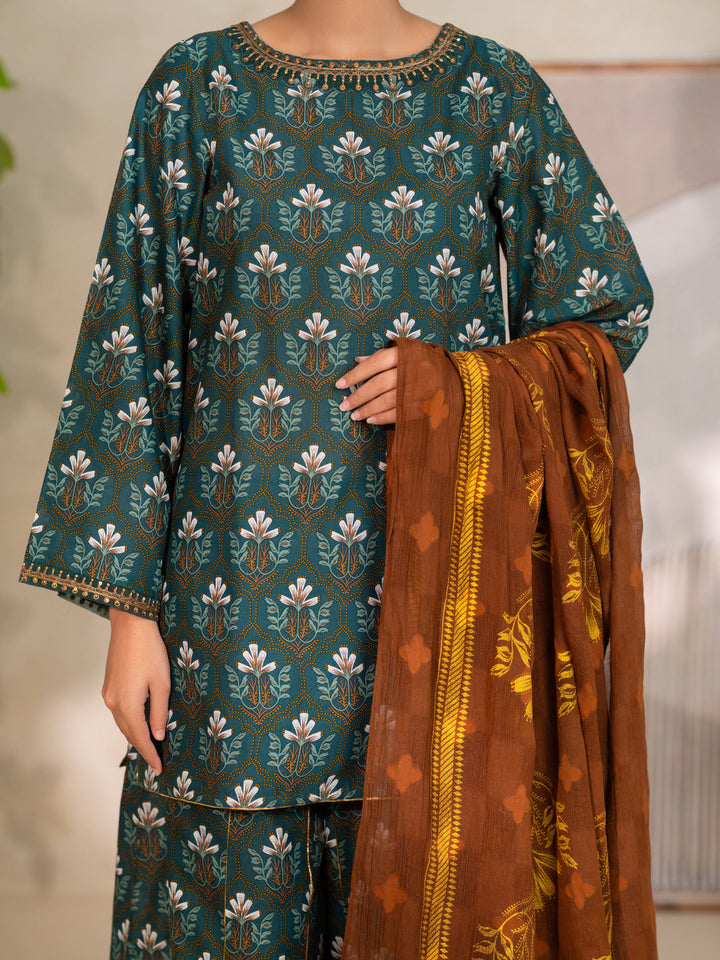 Cotton Green Unstitched Suit - Almirah
