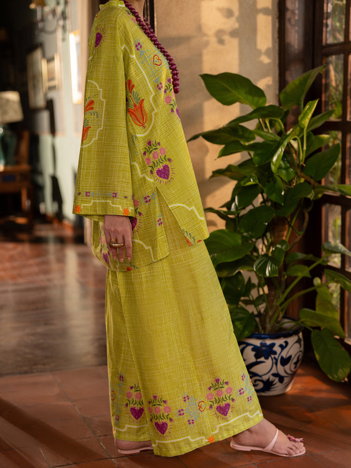Cotton Green Stitched Suit - Almirah