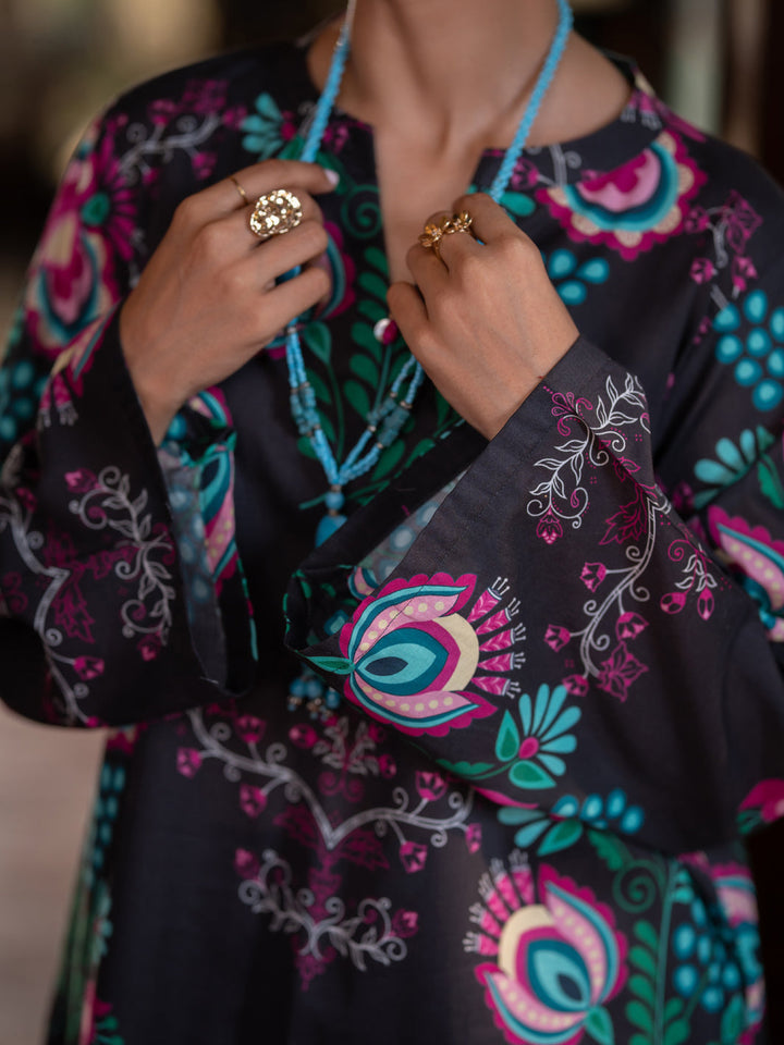 Cotton Black Stitched Suit - Almirah