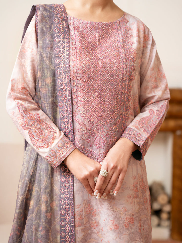 Light Pink Stitched Suit - Almirah