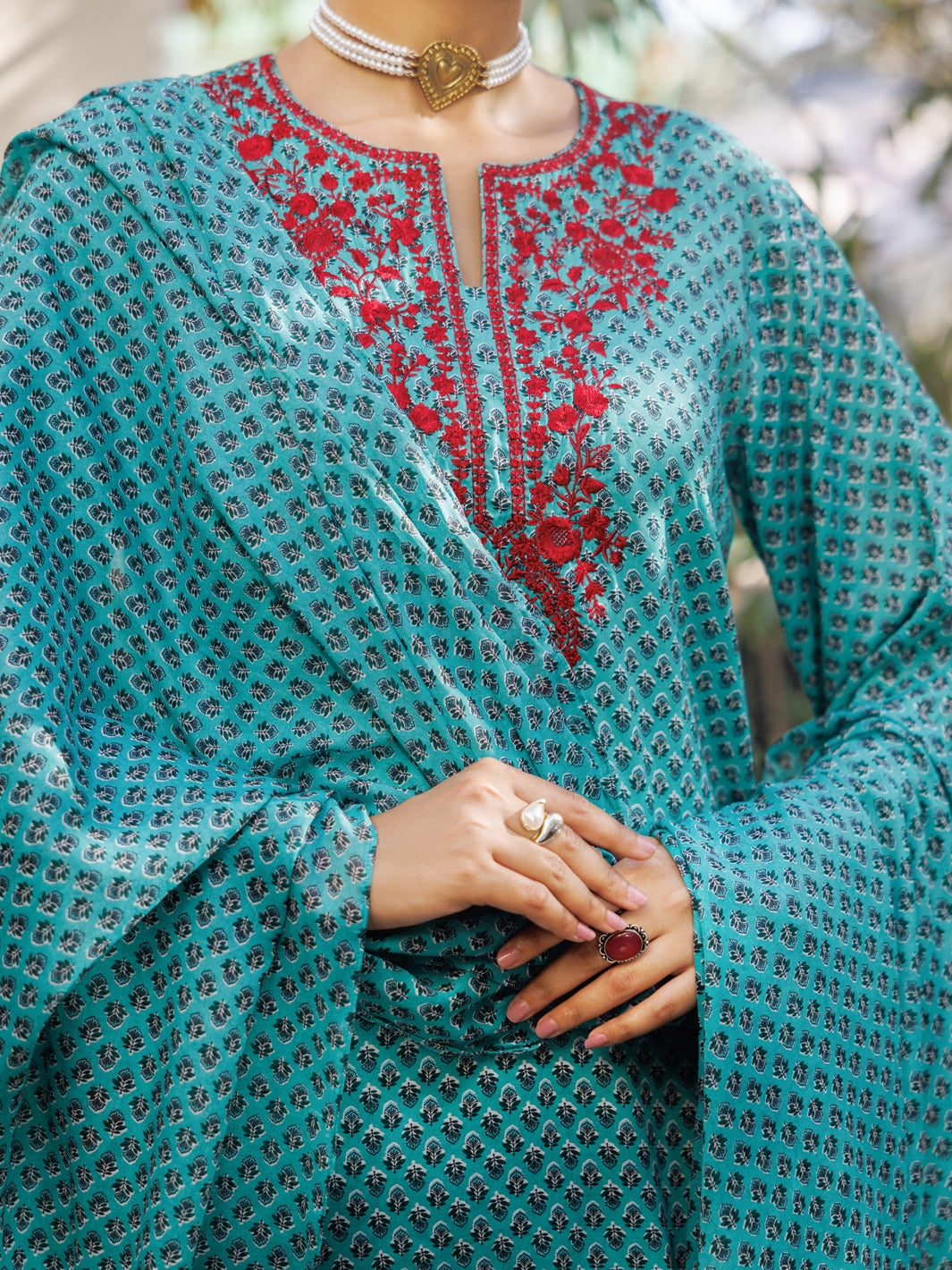 Lawn Green Stitched Suit - Almirah